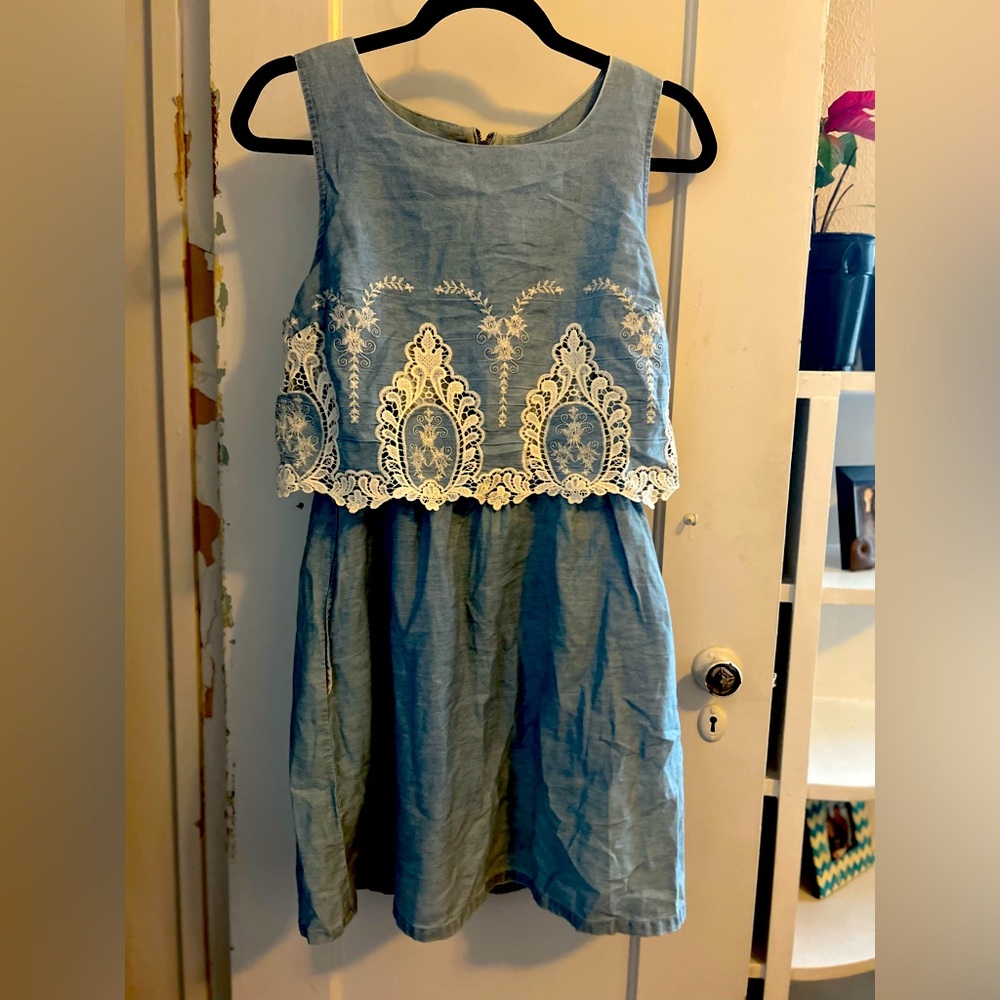 Madison Jules size Small “soft denim” mid dress